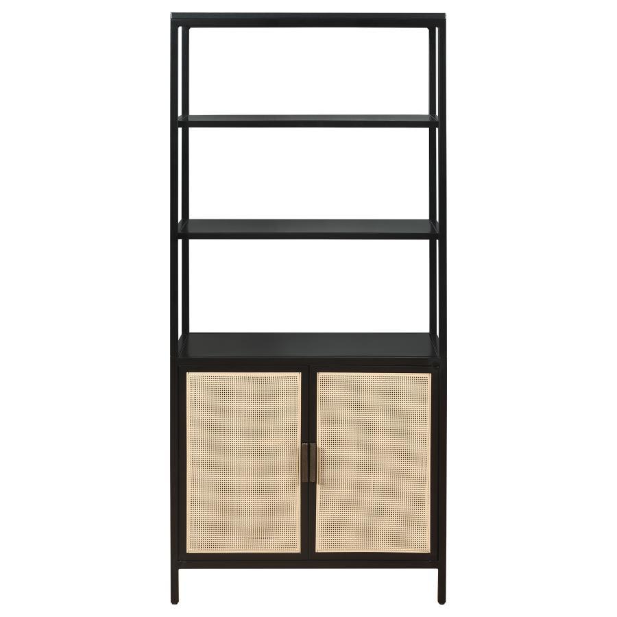 Amherst - 3-Shelf Radio Weave Cane Metal Accent Cabinet by Coaster Fine Furniture | Bel Furniture