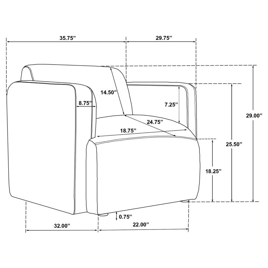 Dorset - Fabric Upholstered Round Track Arm Accent Chair