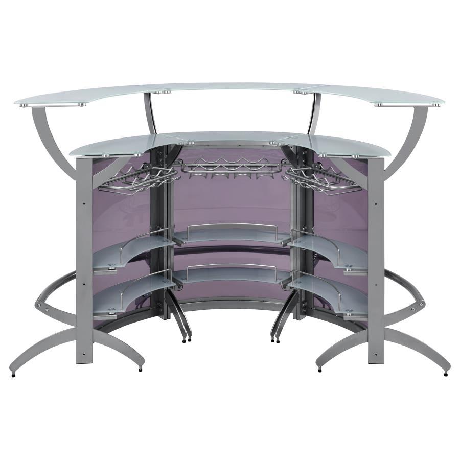 Dallas - 3-Piece Curved Freestanding Home Bar Cabinet by CoasterEssence | Bel Furniture