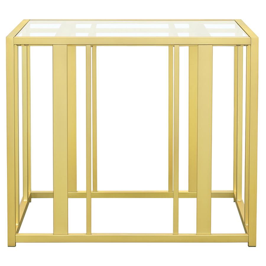 Adri - Rectangular Glass Top Side End Table by Coaster Fine Furniture | Bel Furniture