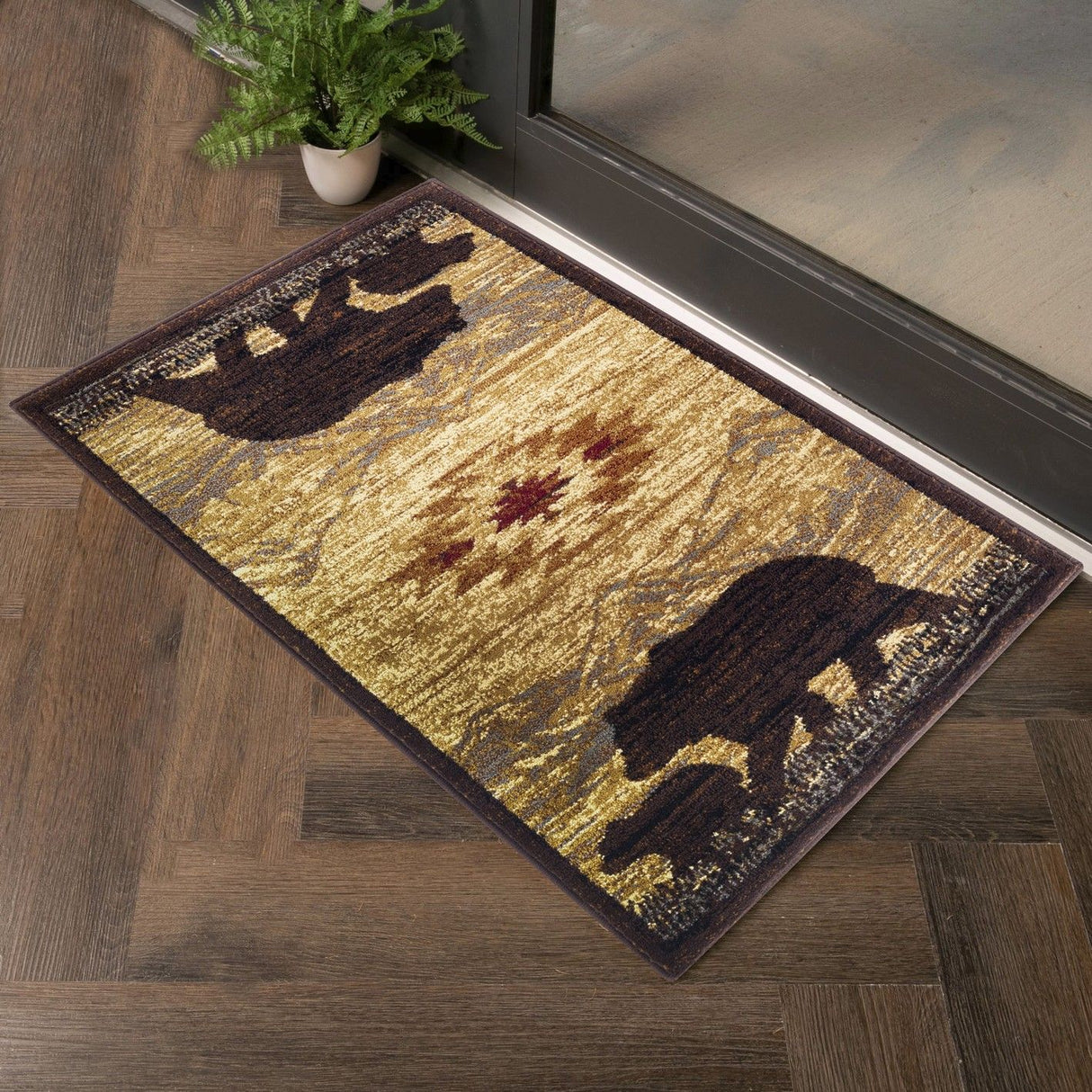 Nature's Nest - 5'3" X 7'3" Lodge Area Rug - Multi / Beige by Icona Home Decor | Bel Furniture