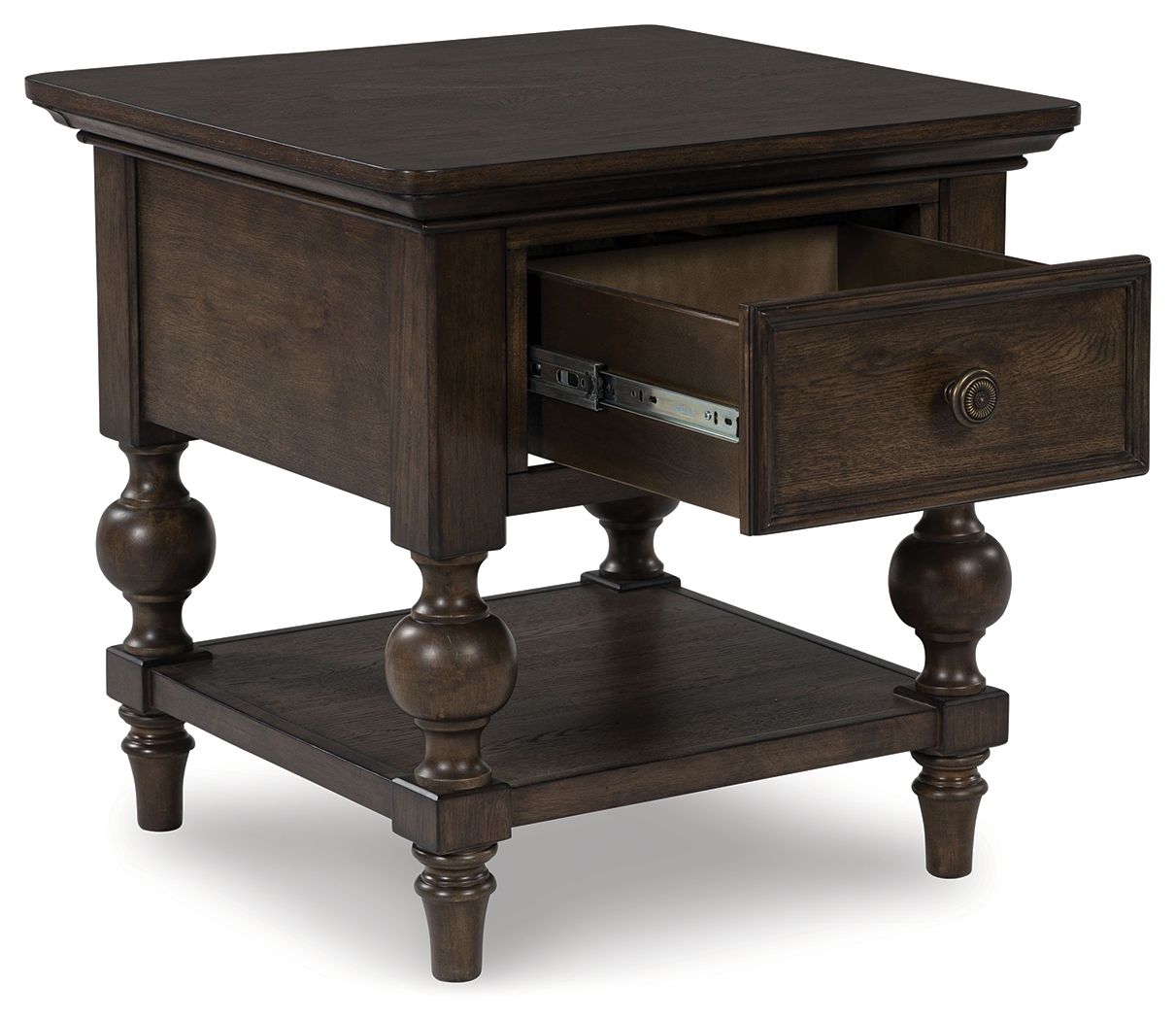 Veramond - Dark Brown - Square End Table by Signature Design by Ashley® | Bel Furniture