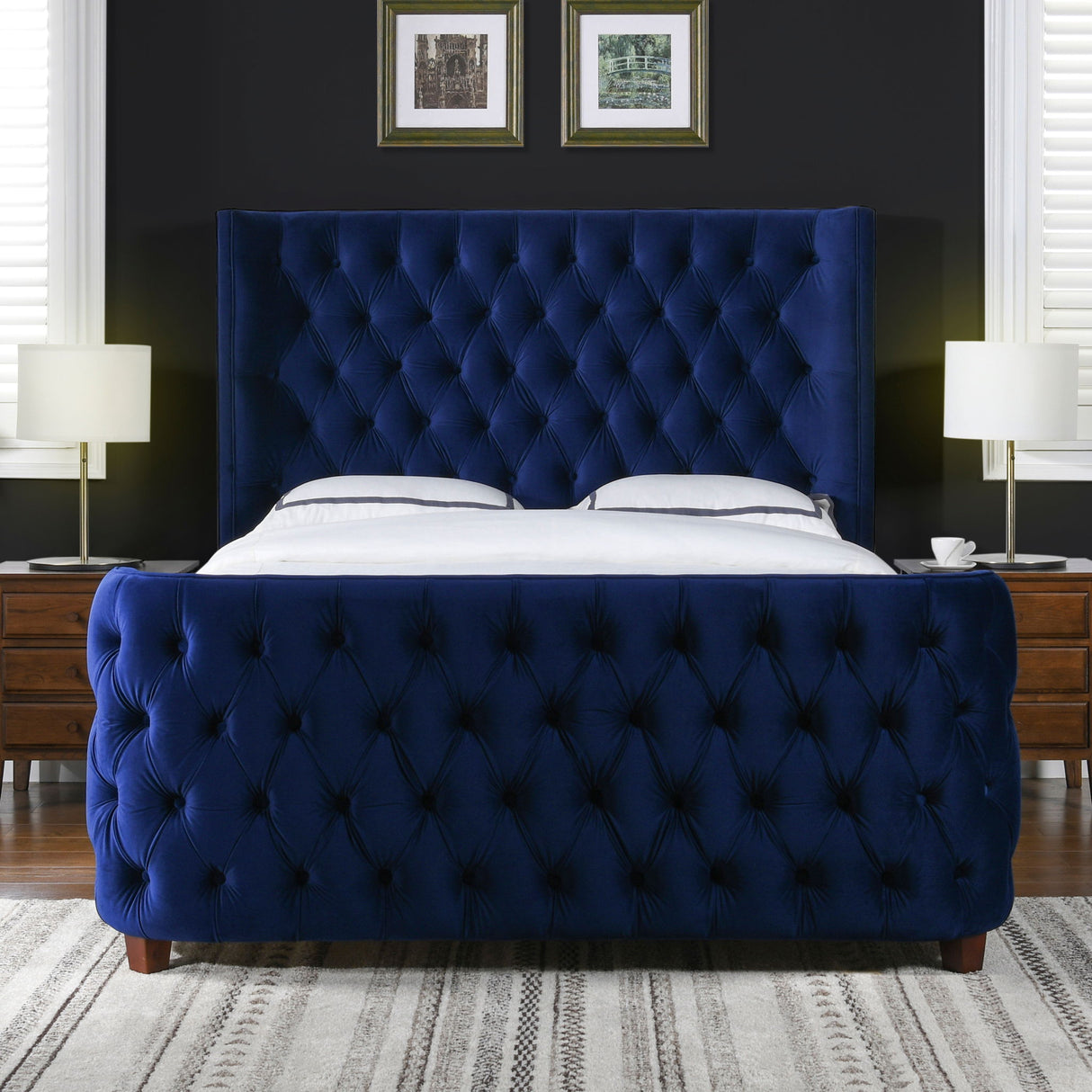 Brooklyn - Tufted Panel Bed Headboard And Footboard Set by Jennifer Taylor Home | Bel Furniture