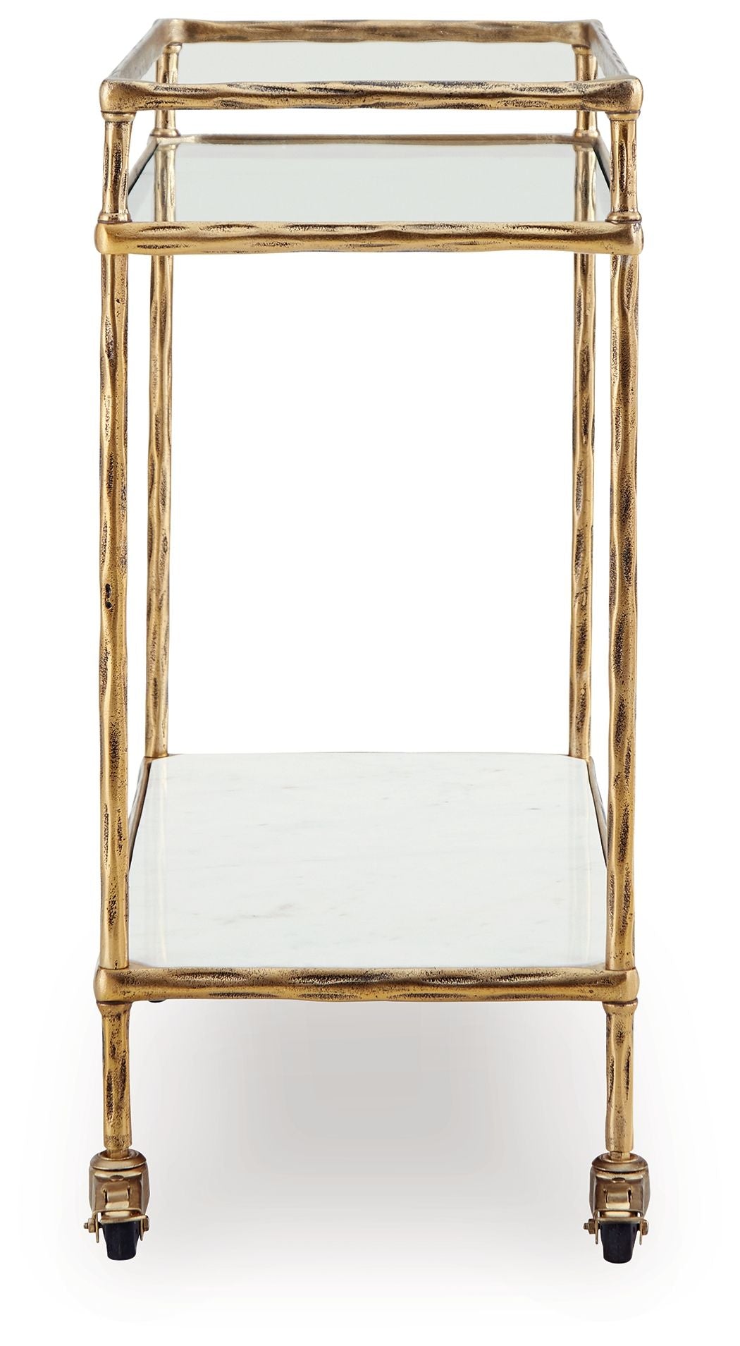 Plattfield - Antique Gold Finish - Bar Cart by Signature Design by Ashley® | Bel Furniture