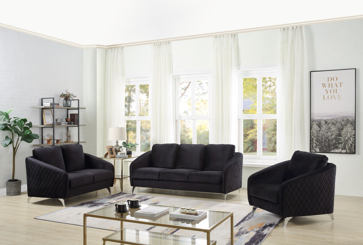 Sofia - Velvet Fabric Living Room Set by Lilola Home | Bel Furniture