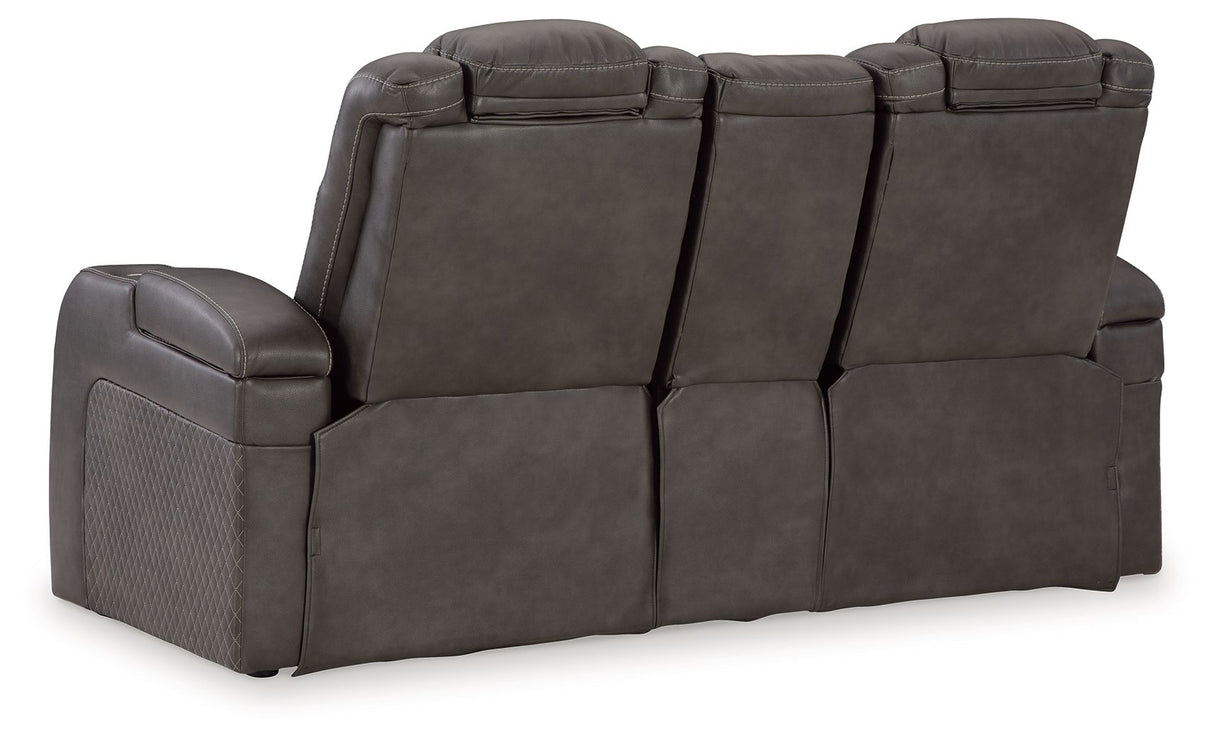 Fyne-dyme - Power Reclining Loveseat With Console/Adj Hdrst by Signature Design by Ashley® | Bel Furniture