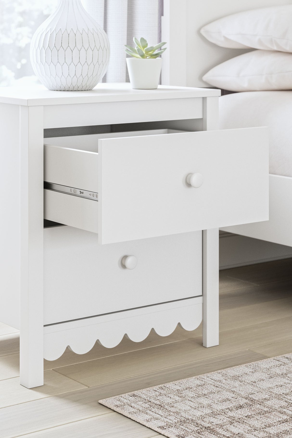 Hallityn - White - Two Drawer Night Stand by Signature Design by Ashley® | Bel Furniture