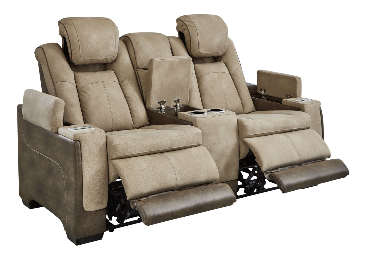 Next-Gen Durapella - Power Reclining Loveseat Beige by Signature Design by Ashley® | Bel Furniture