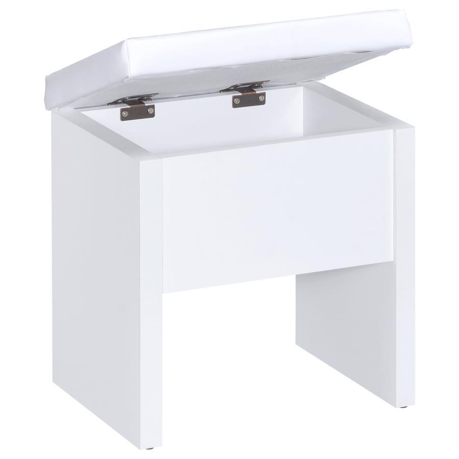 Harvey - 2-piece Vanity Set with Lift-Top Stool by CoasterEssence | Bel Furniture