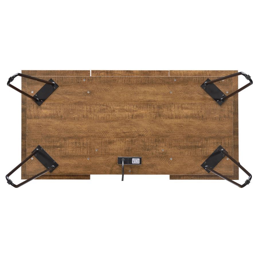 Sheeran - Writing Desk With Storage - Rustic Amber by CoasterEveryday | Bel Furniture