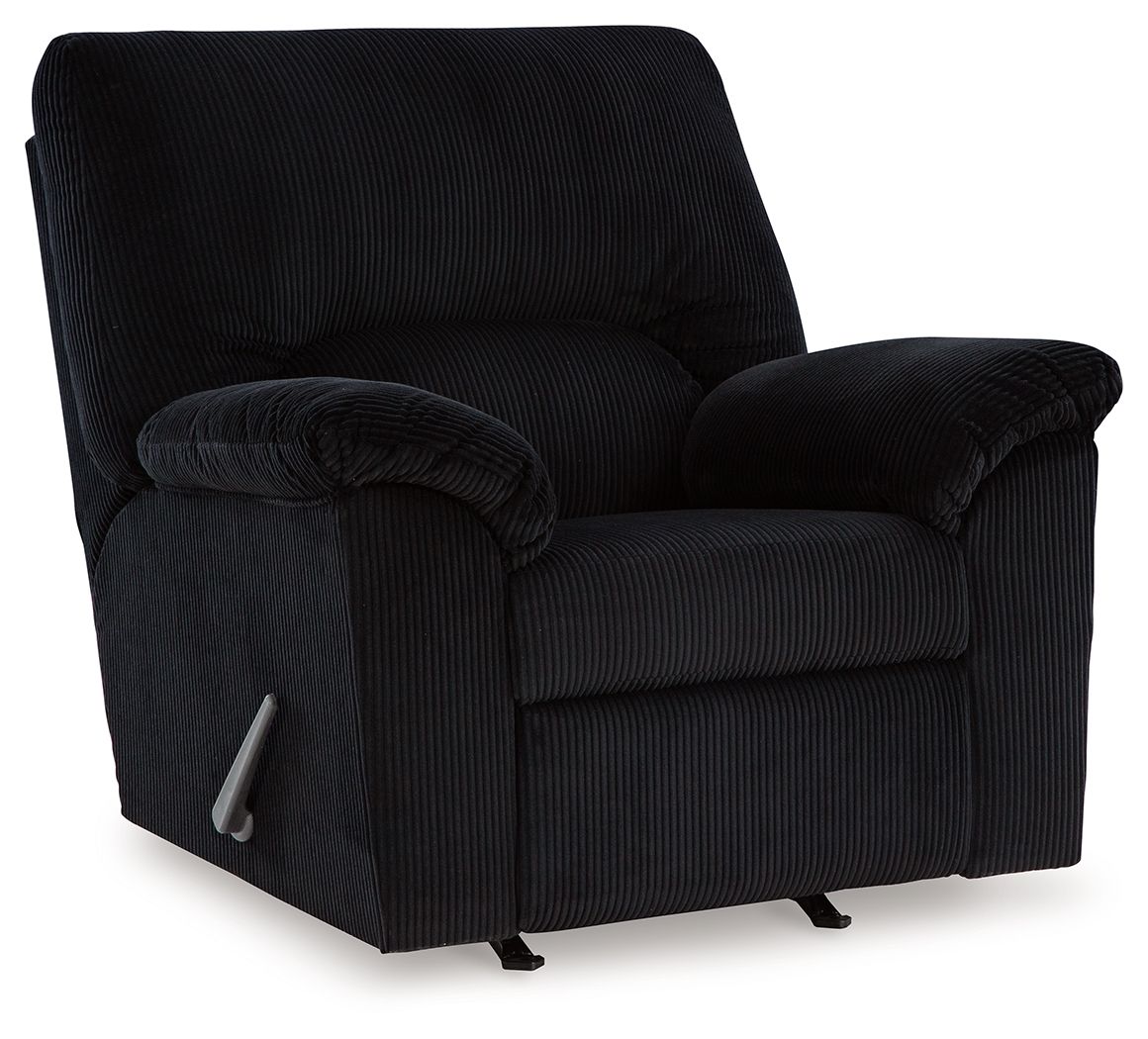 Simplejoy - Rocker Recliner Black by Signature Design by Ashley® | Bel Furniture