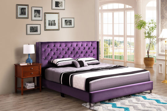 Upholstered Nailhead Trim Chic Bed - view 4