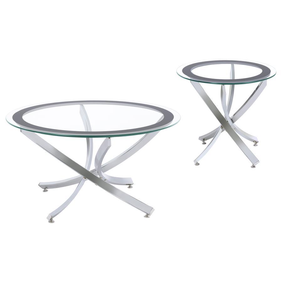 Brooke - Round Glass Top Coffee Table Set by Coaster Fine Furniture | Bel Furniture