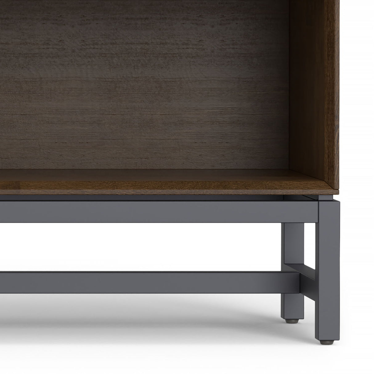 Banting - Low Wide Bookcase - Walnut Brown by Simpli-Home | Bel Furniture