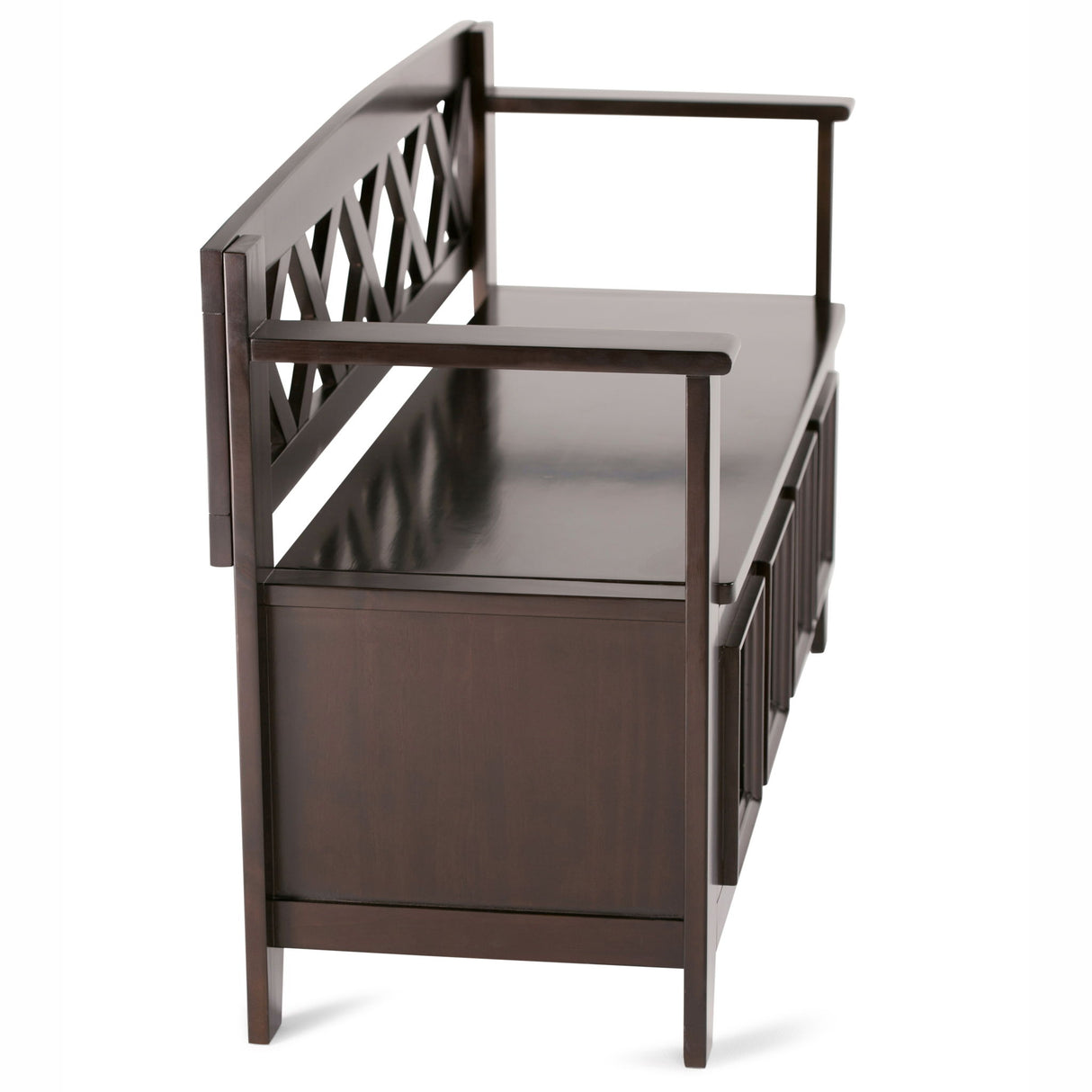 Amherst - Entryway Storage Bench - Hickory Brown by Simpli-Home | Bel Furniture