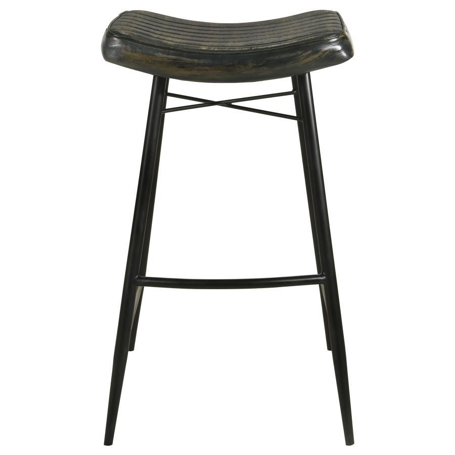 Bayu - Leather Upholstered Saddle Seat Backless Bar Stool (Set of 2) by Coaster Fine Furniture | Bel Furniture
