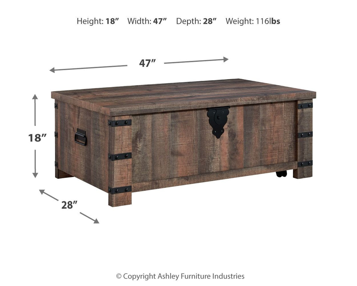 Hollum - Rustic Brown - Lift Top Cocktail Table by Signature Design by Ashley® | Bel Furniture