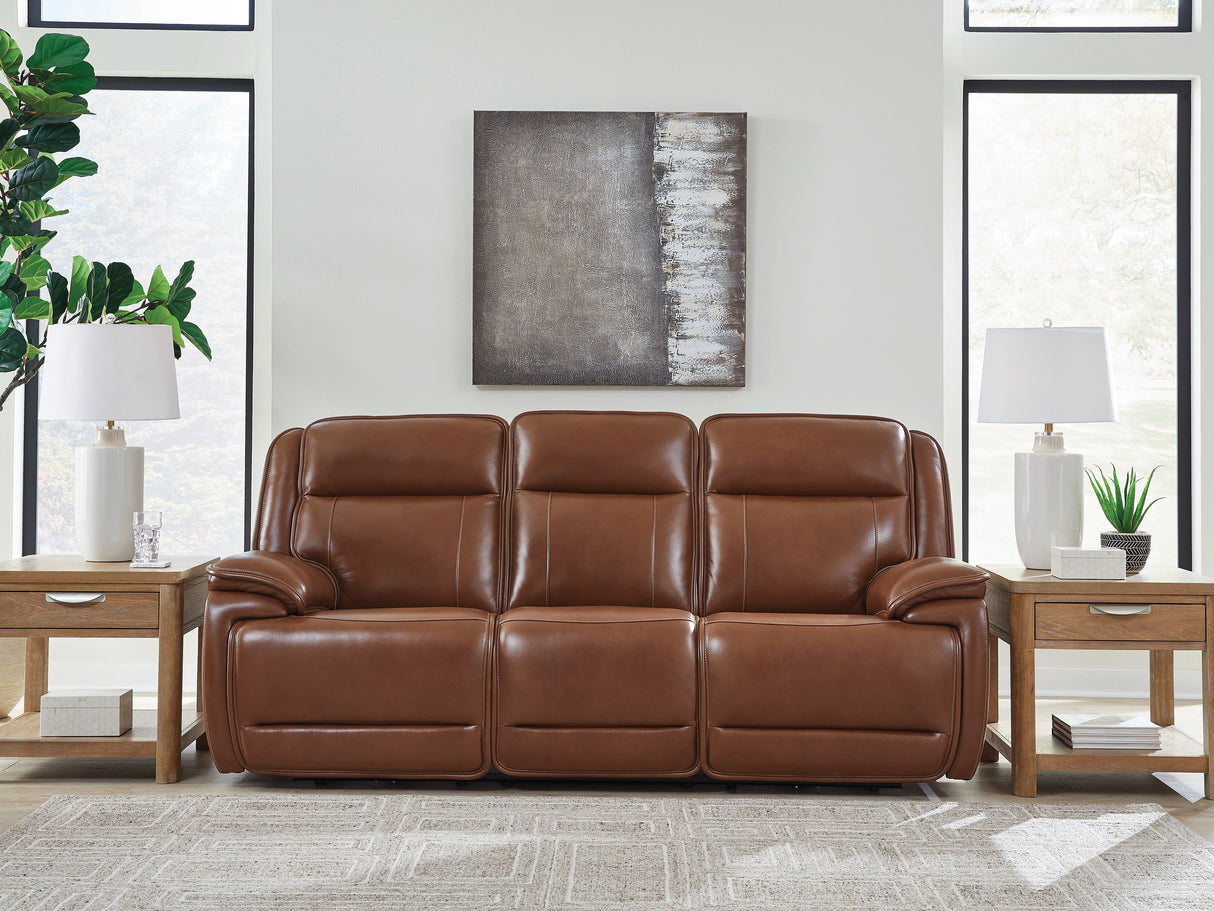 Healy Pier - Chocolate - Power Reclining Sofa / Adj Headrest by Signature Design by Ashley® | Bel Furniture