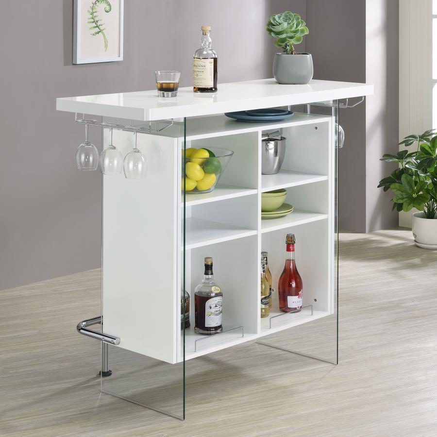 Acosta - Freestanding Home Bar Wine Cabinet by CoasterEveryday | Bel Furniture