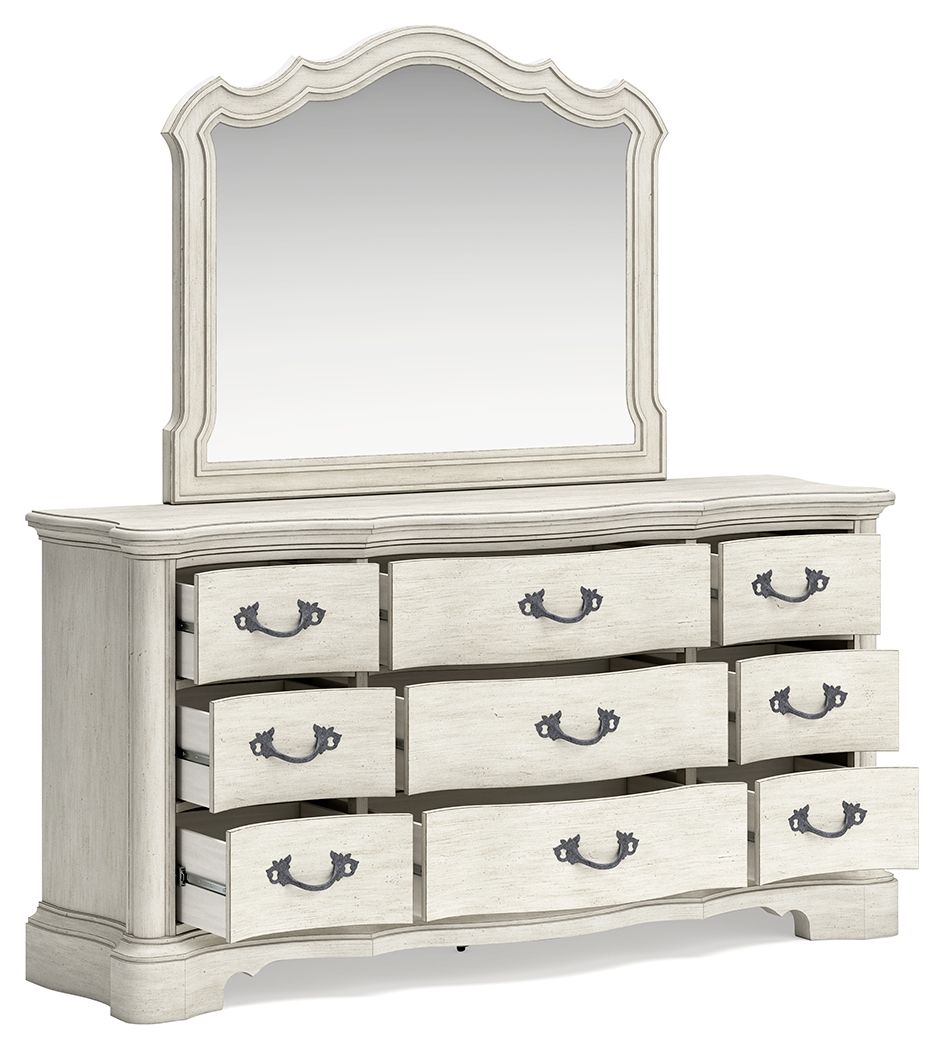 Arlendyne - Antique White - Dresser And Mirror by Signature Design by Ashley® | Bel Furniture