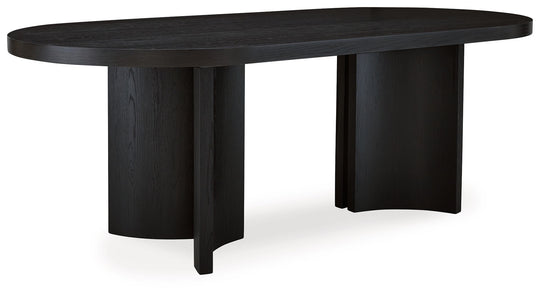 Rowanbeck - Black - Oval Dining Room Table by Signature Design by Ashley® | Bel Furniture