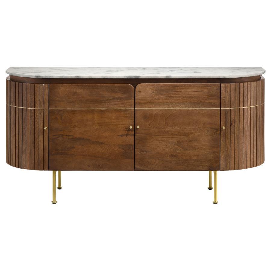 Ortega - 4 Door Marble Top Sideboard Buffet Cabinet - Natural by CoasterElevations | Bel Furniture