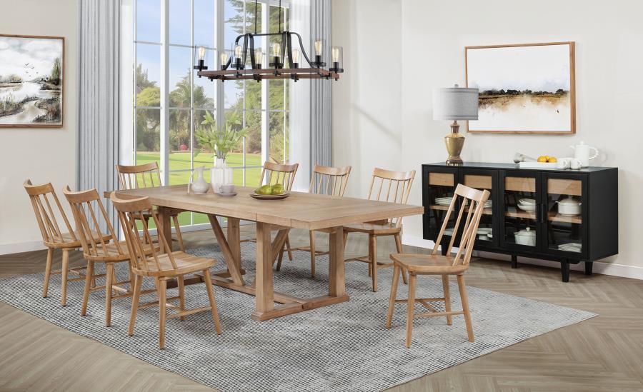 Middleton - 106" Extension Leaf Dining Table - Natural Brown by Coaster Fine Furniture | Bel Furniture