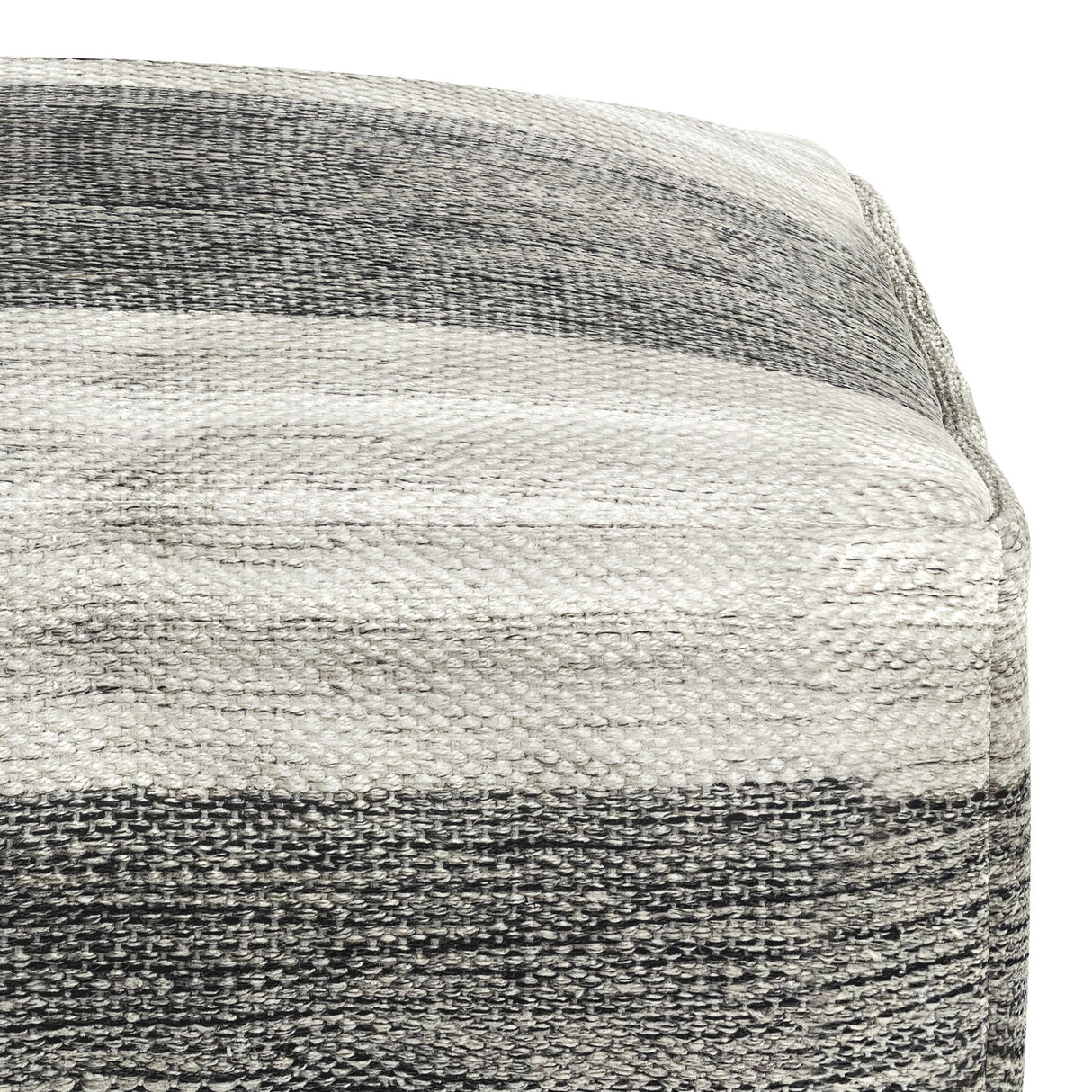 Mathis - Square Woven Outdoor / Indoor Pouf - Gray / White by Simpli-Home | Bel Furniture
