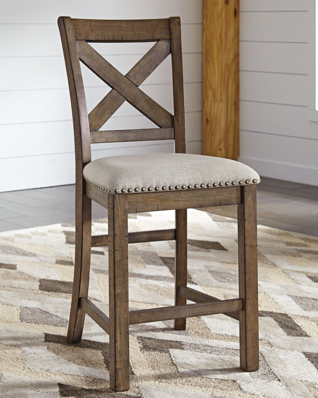 Moriville - Beige - Upholstered Barstool (Set of 2) by Signature Design by Ashley® | Bel Furniture