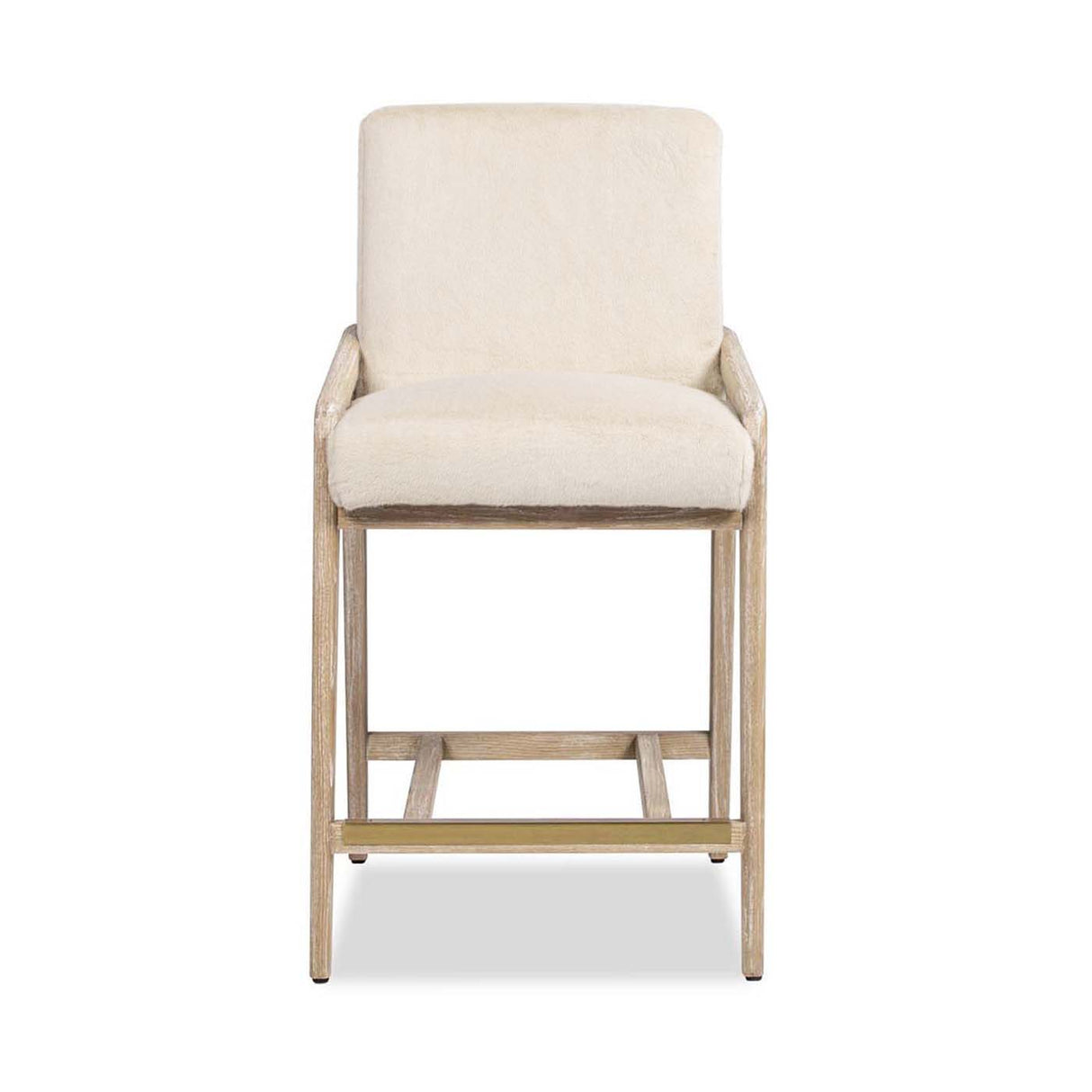 Arizona - Solid Ash Upholstered Counter Stool With Rope Detail - Creme De La Creme White by Jennifer Taylor Home | Bel Furniture