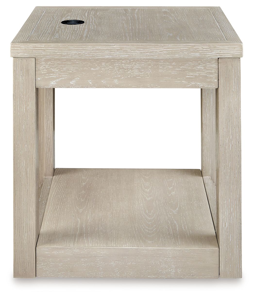 Marxhart - Bisque - Square End Table by Signature Design by Ashley® | Bel Furniture