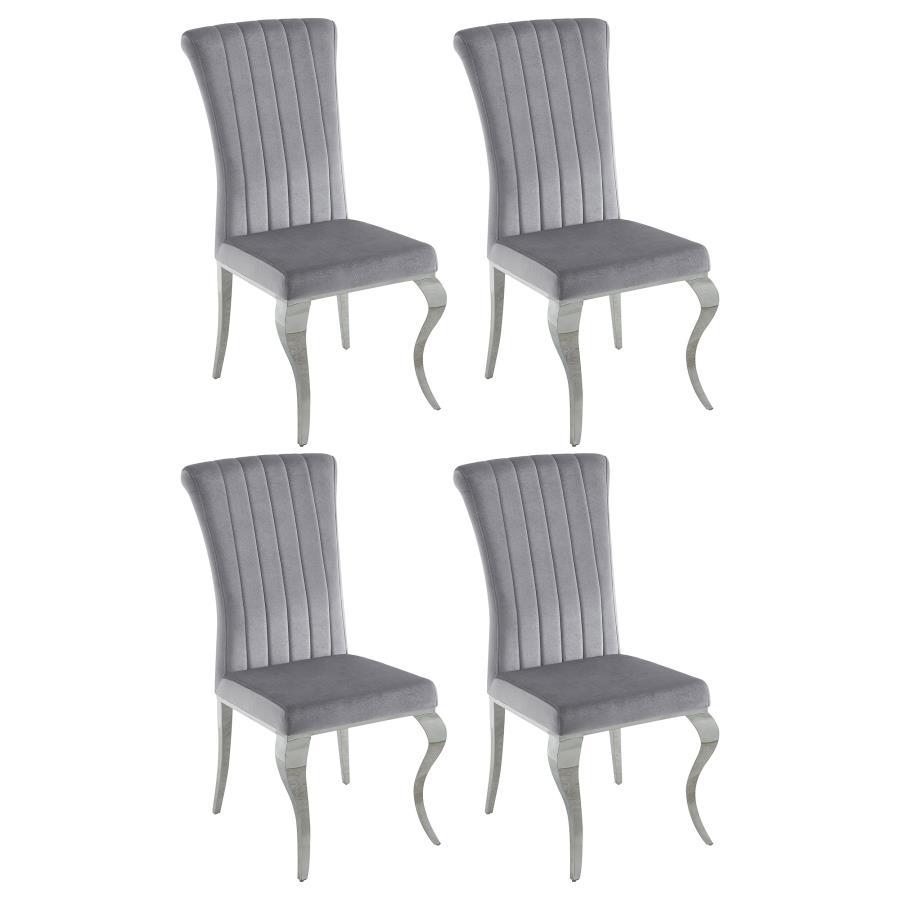 Betty - Upholstered Side Chairs (Set of 4) Dark Gray by CoasterEssence | Bel Furniture