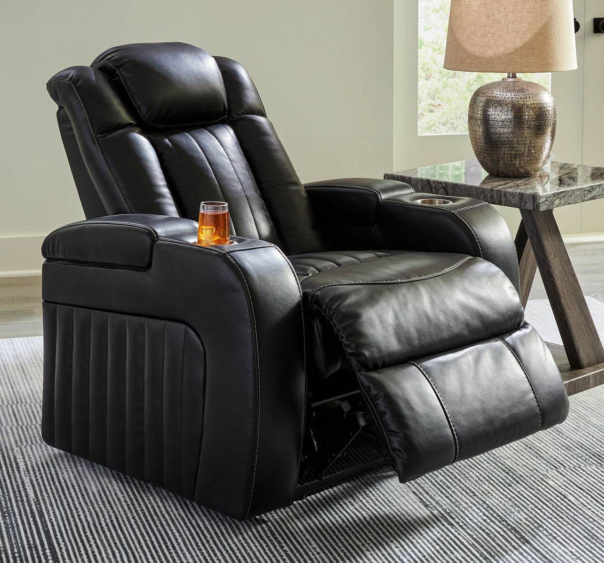 Caveman Den - Midnight - Power Recliner/ Adj Headrest by Signature Design by Ashley® | Bel Furniture