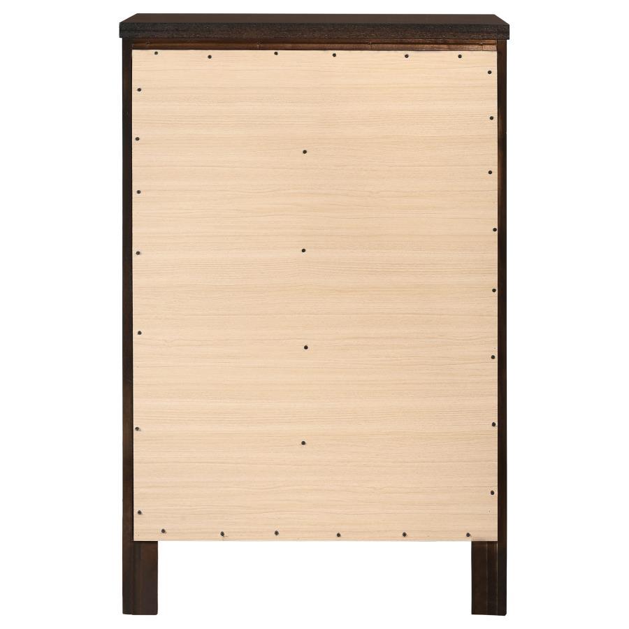 Carlton - 5-Drawer Bedroom Chest - Cappuccino by CoasterEveryday | Bel Furniture