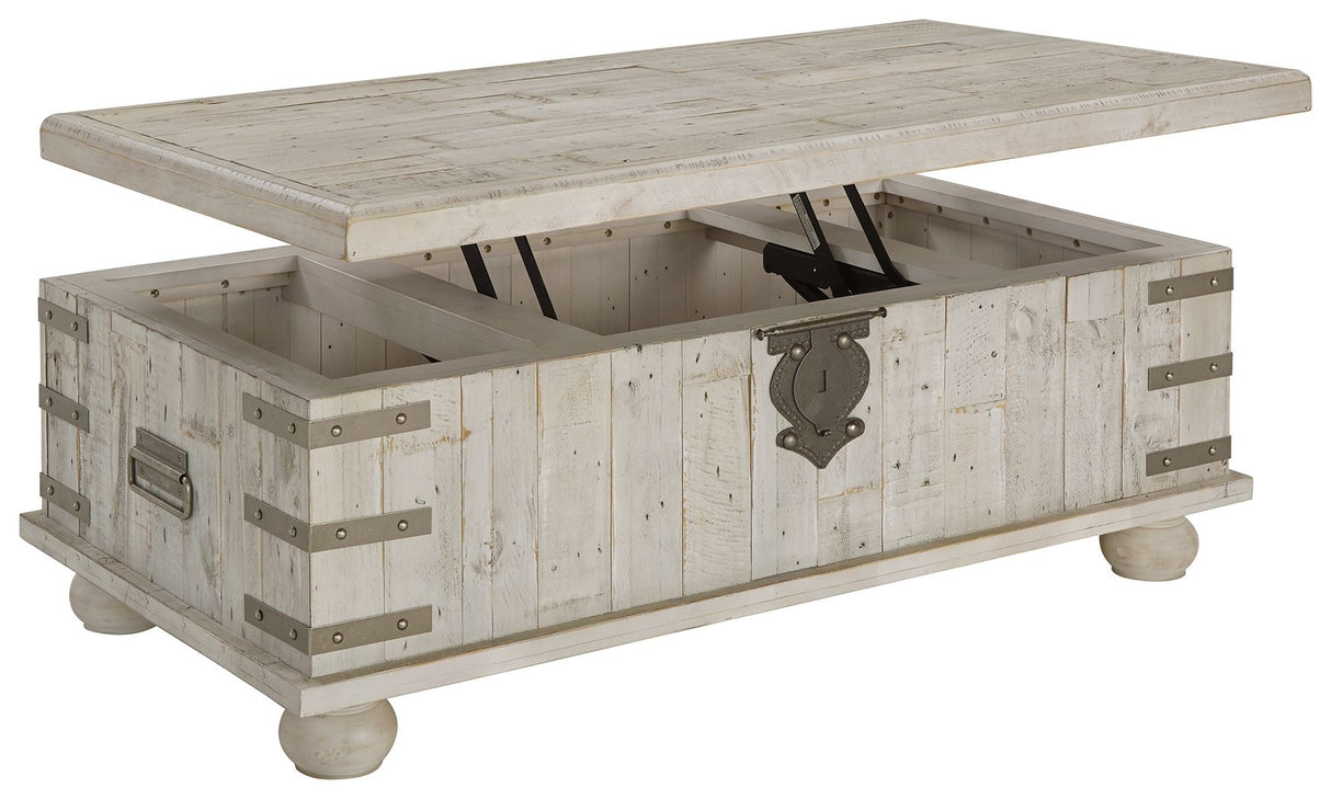 Carynhurst - White Wash Gray - Lift Top Cocktail Table by Signature Design by Ashley® | Bel Furniture
