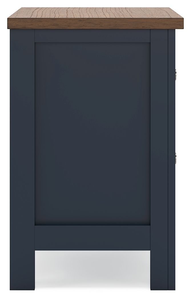 Landocken - Brown / Blue - Two Drawer Night Stand by Signature Design by Ashley® | Bel Furniture