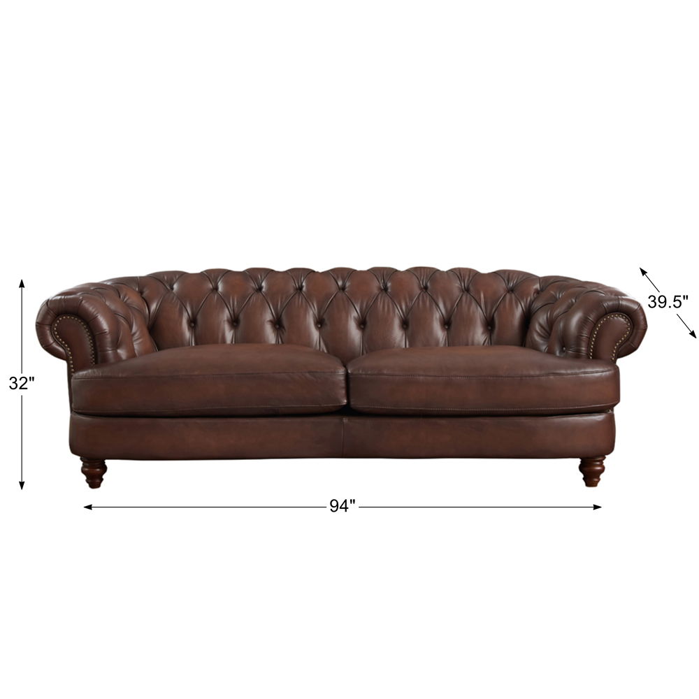 Newport - Leather Sofa - Caramel by Hydeline Furniture | Bel Furniture