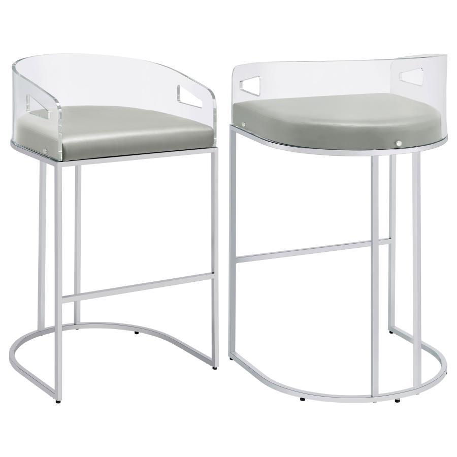 Thermosolis - Clear Acrylic Chair (Set of 2) Dark Gray 21.5"W x 19.25"D x 38.5"H by CoasterElevations | Bel Furniture
