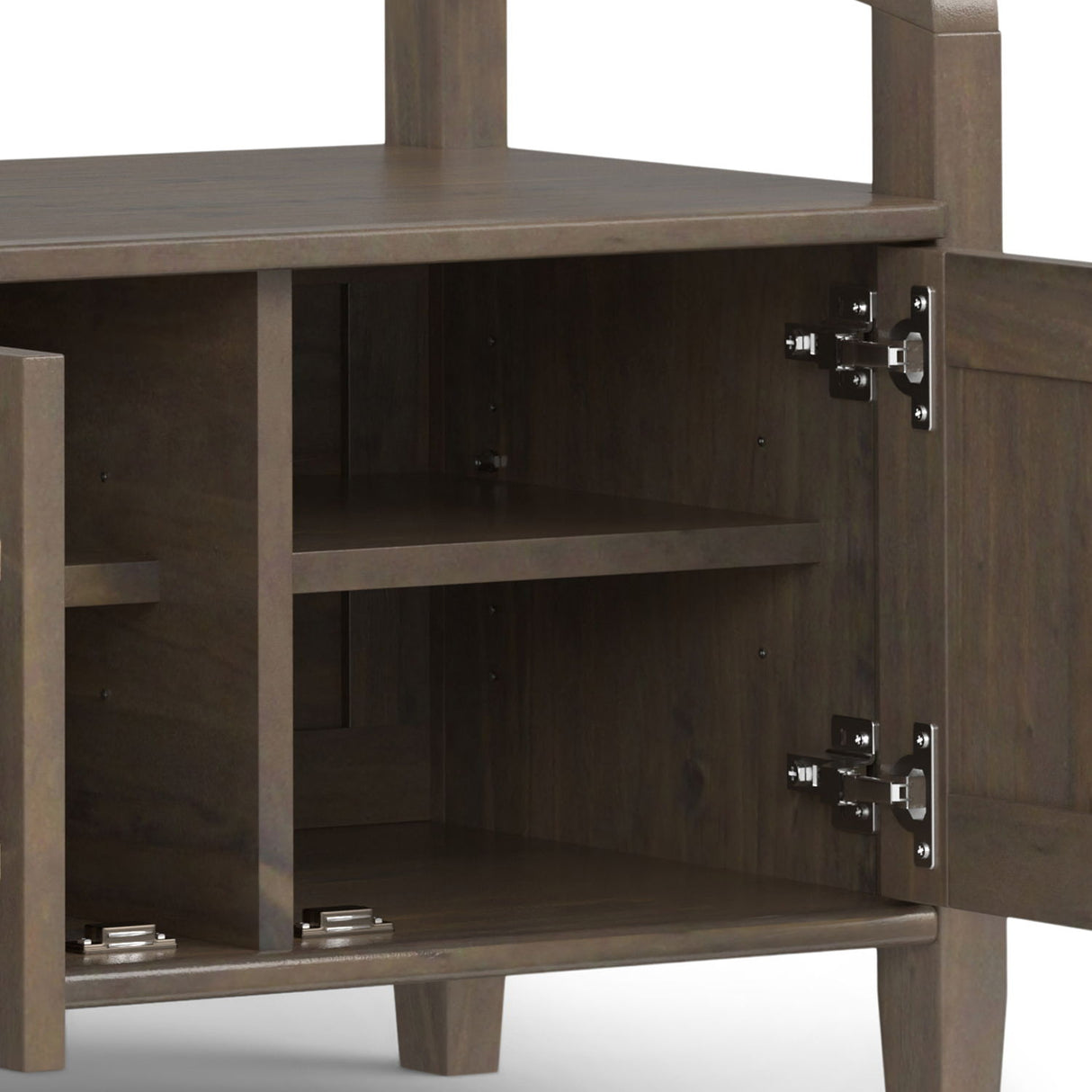 Lev - Entryway Storage Bench - Smoky Brown by Simpli-Home | Bel Furniture