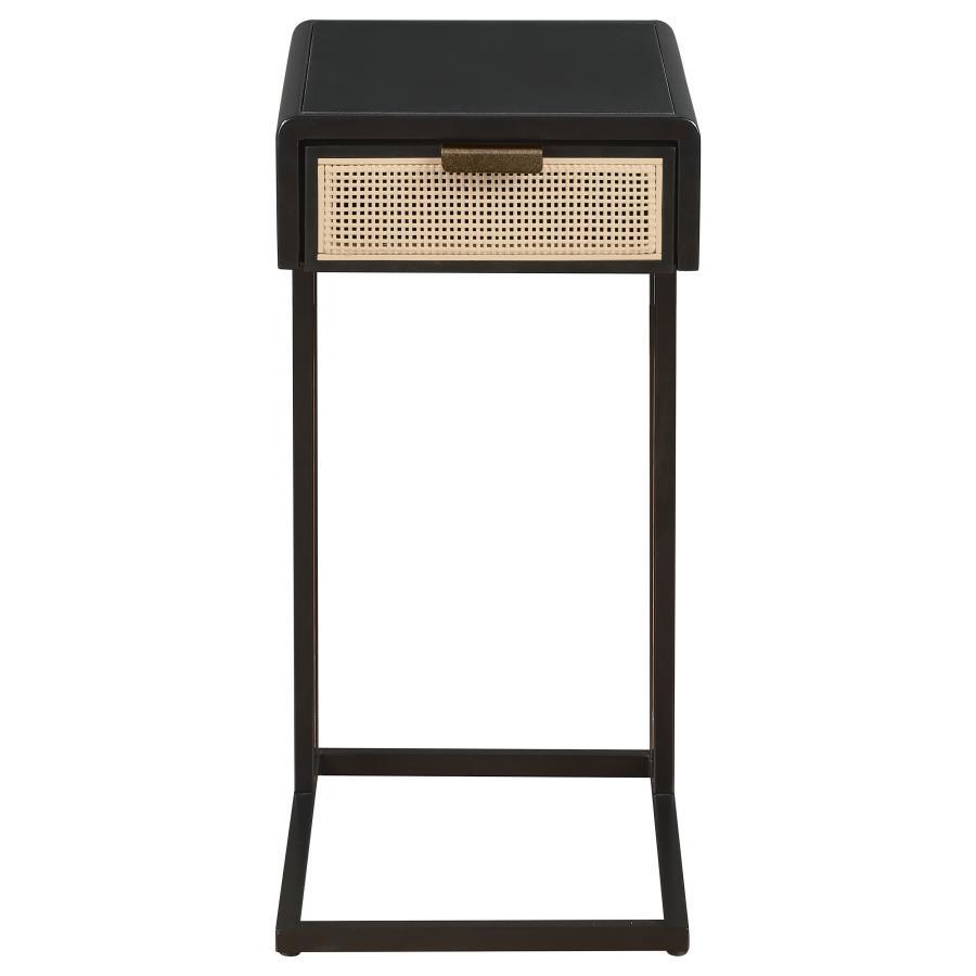 Amherst - 1-Drawer Radio Weave Cane Metal Side Table by Coaster Fine Furniture | Bel Furniture