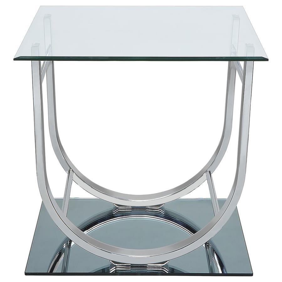 Danville - Rectangular U-Shaped Glass Top Table by CoasterEssence | Bel Furniture