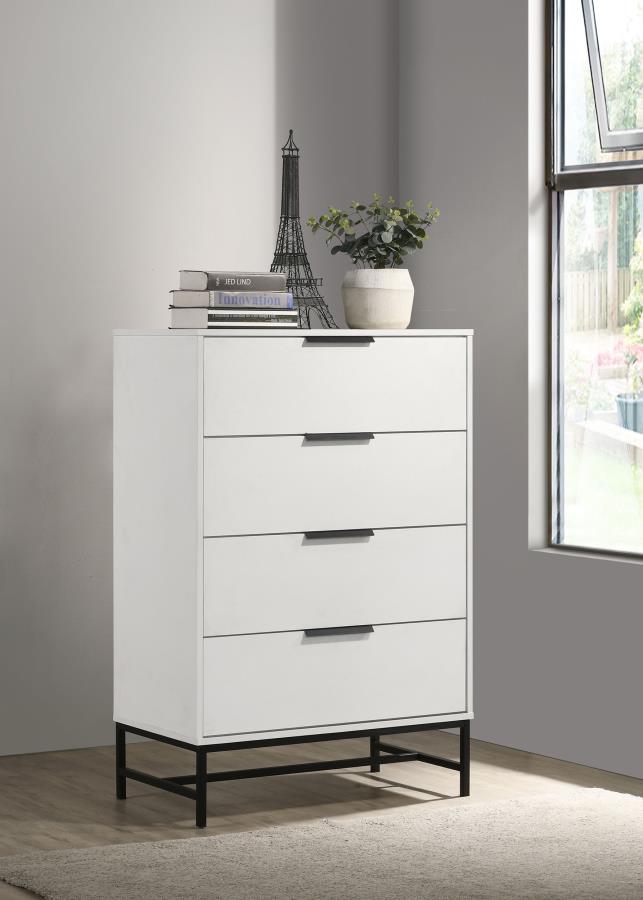 Sonora - 4-Drawer Bedroom Chest - White by Coaster Fine Furniture | Bel Furniture