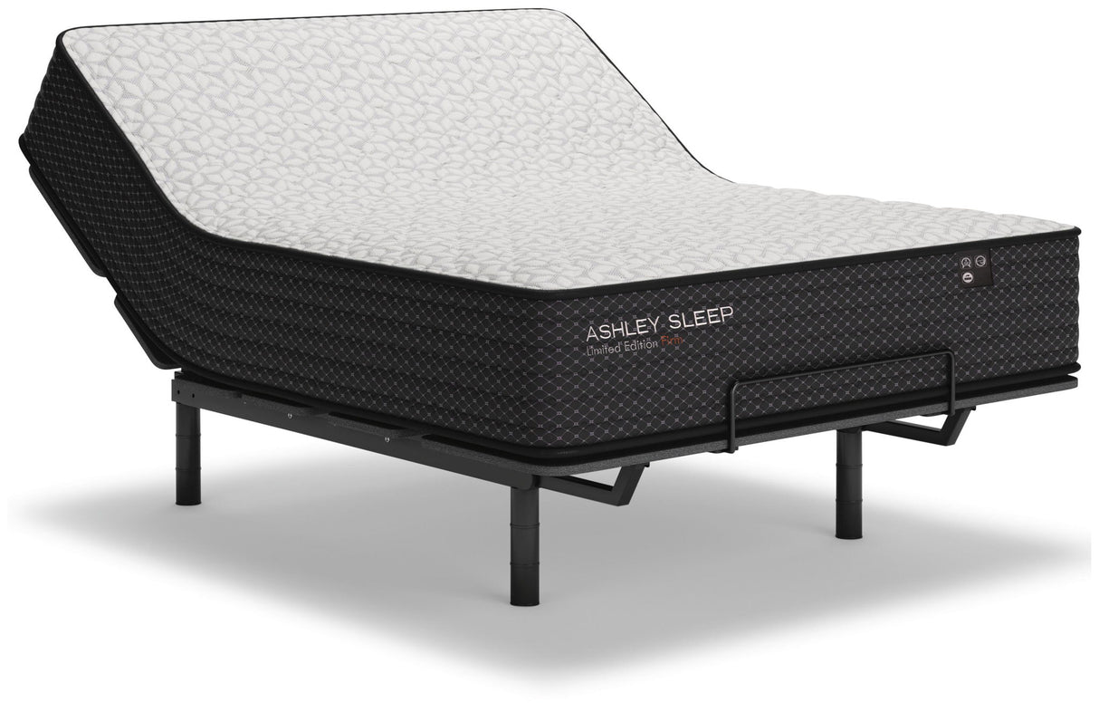 Ashley Sleep Limited Edition Firm innerspring mattress on adjustable black base - Sierra Sleep