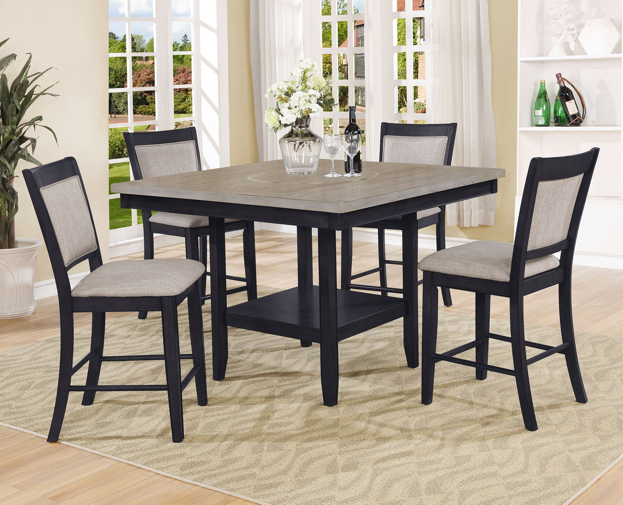 Fulton - Dining Room Set Pearl Silver 5 Pc. Table, 4 Chairs by Crown Mark | Bel Furniture