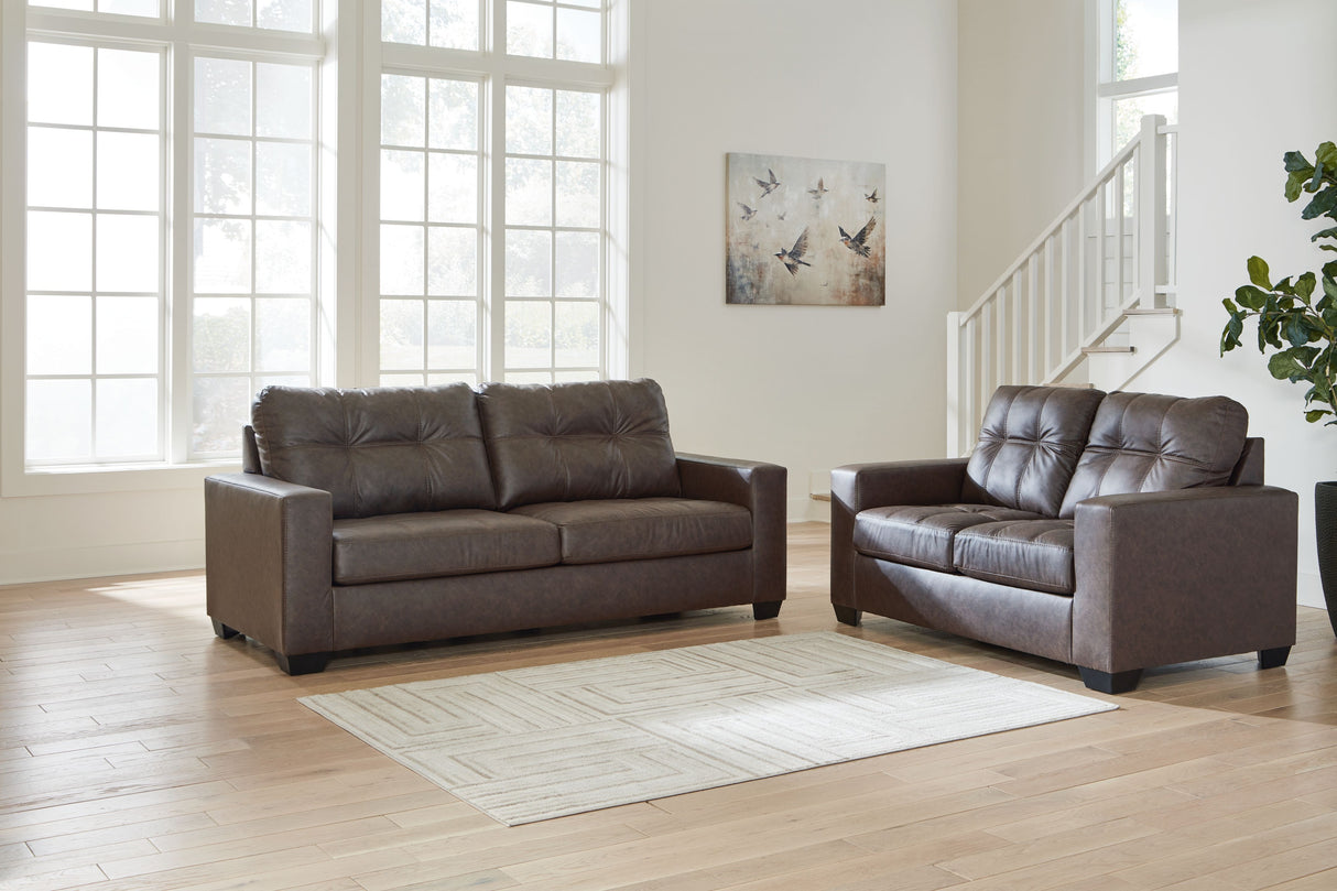 Barlin Mills - Living Room Set Dark Brown 2 Pc. Sofa, Loveseat by Benchcraft® | Bel Furniture