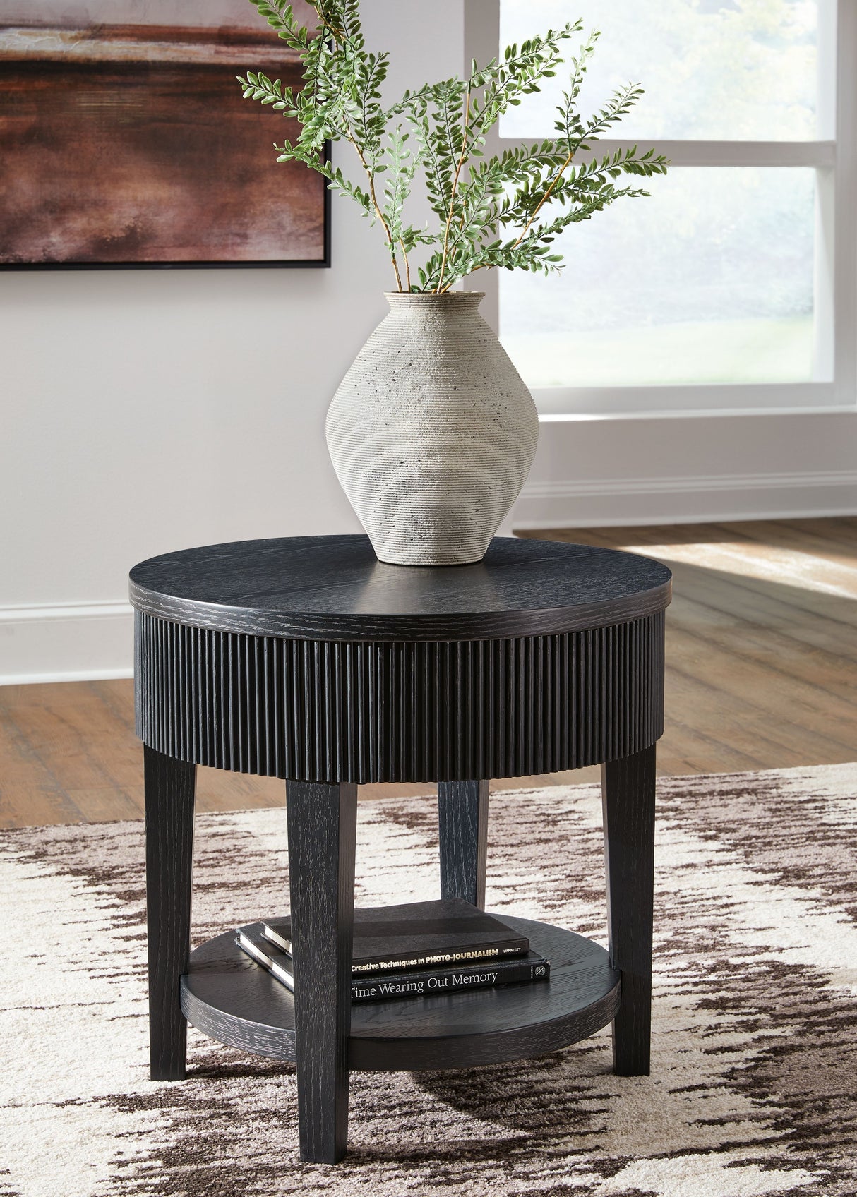 Marstream - Black - Round End Table by Signature Design by Ashley® | Bel Furniture