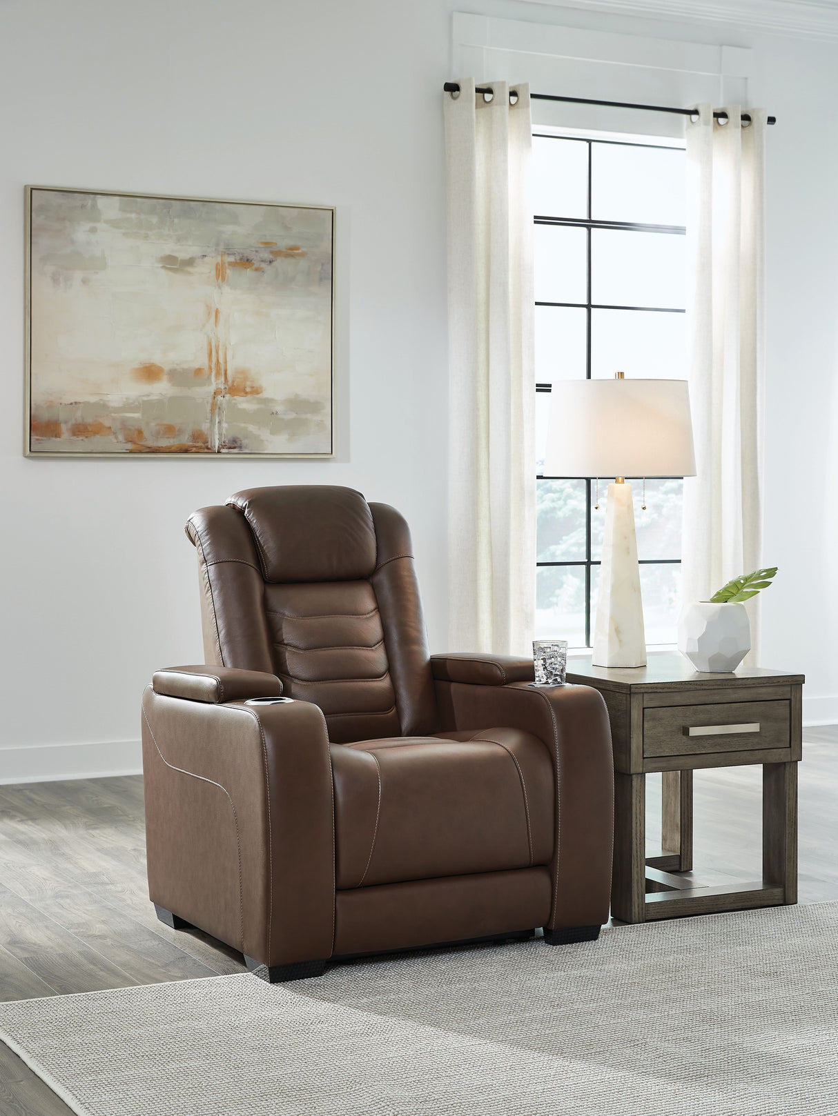 High Impact - Tobacco - Power Recliner / Adj Headrest by Signature Design by Ashley® | Bel Furniture