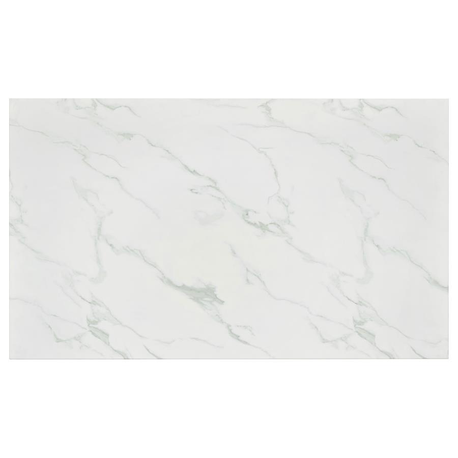 Athena - Rectangular Faux Marble Dining Table - Chrome by CoasterEveryday | Bel Furniture