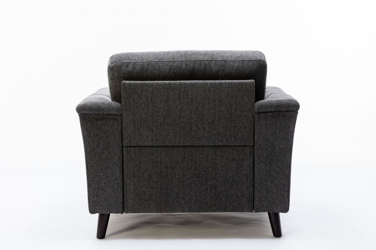 Stanton - Chair With Tufted Arms - Dark Gray