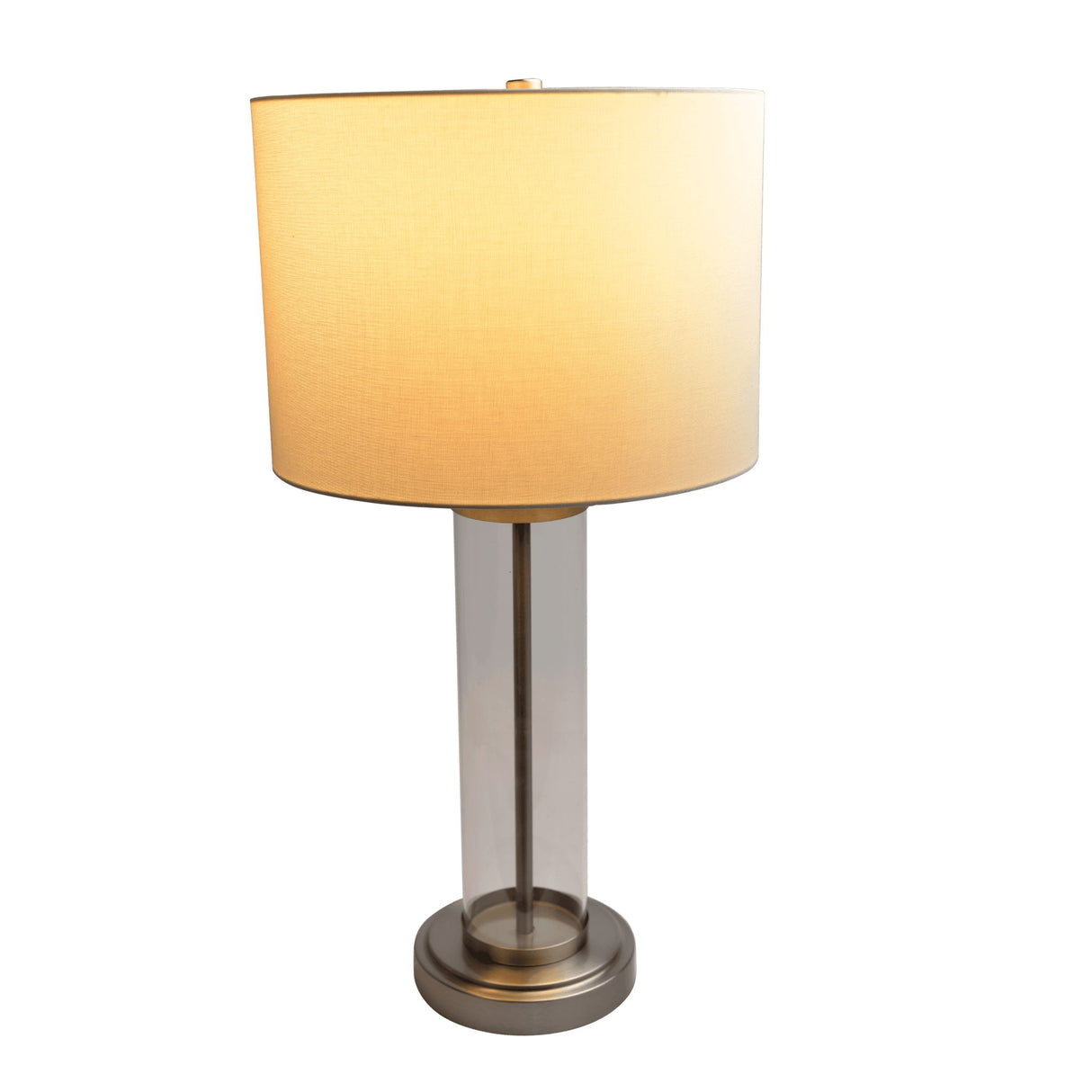 Luna - Table Lamp With On / Off Switch Clear Body Base - Clear / Silver / White by Ashcroft Furniture | Bel Furniture